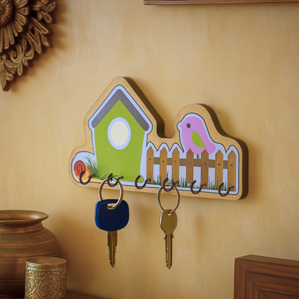 Craftpur Engineered Wood House Green Keyholder