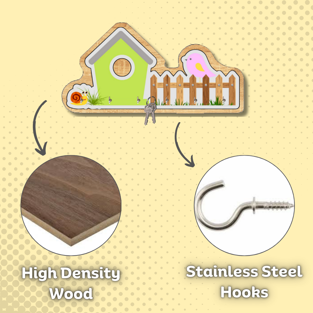 Craftpur Engineered Wood House Green Keyholder