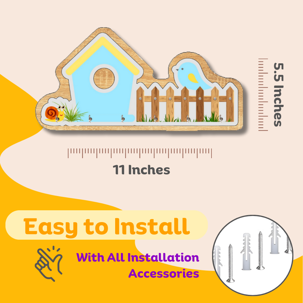 Craftpur Engineered Wood House Blue Keyholder