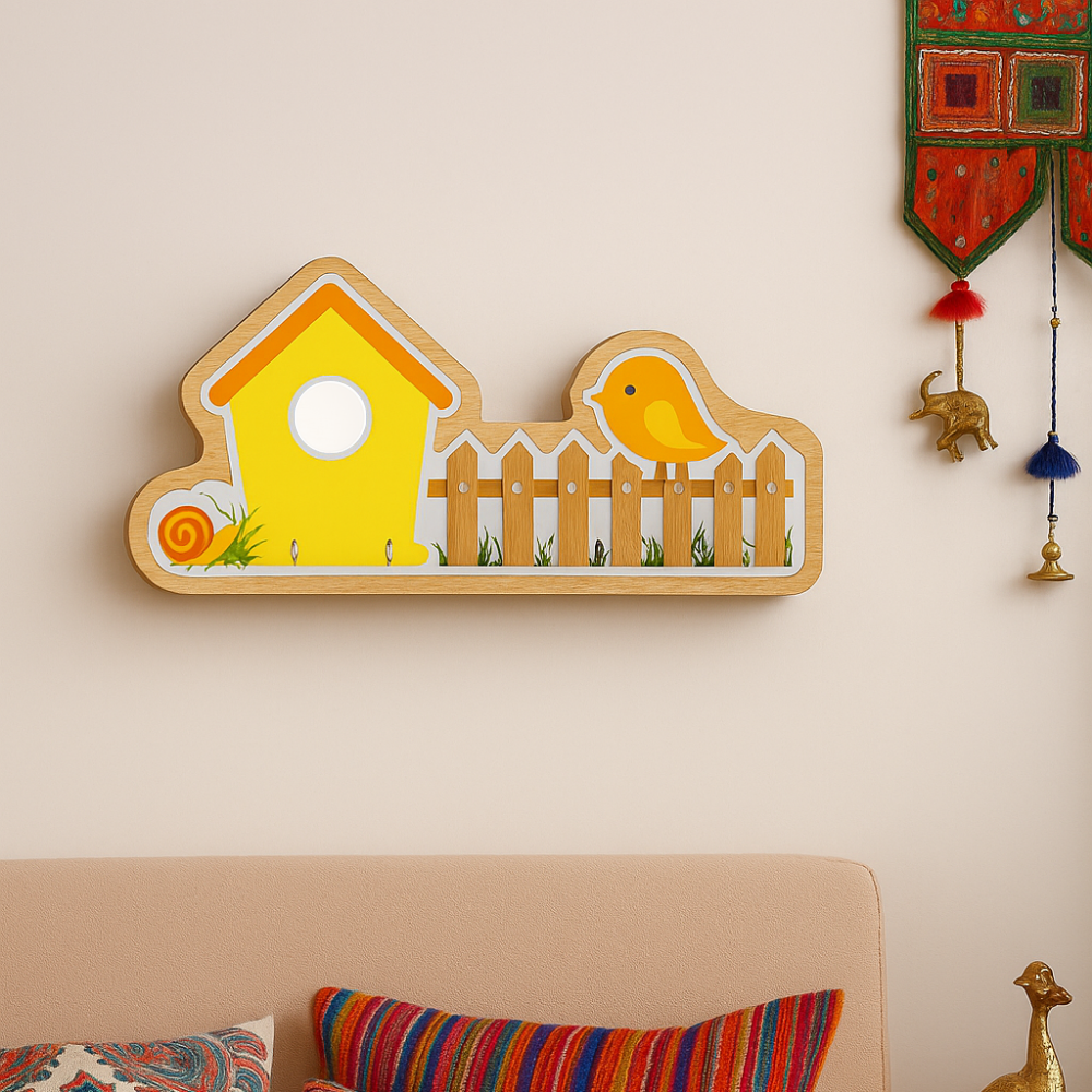Craftpur Engineered Wood House Yellow Keyholder