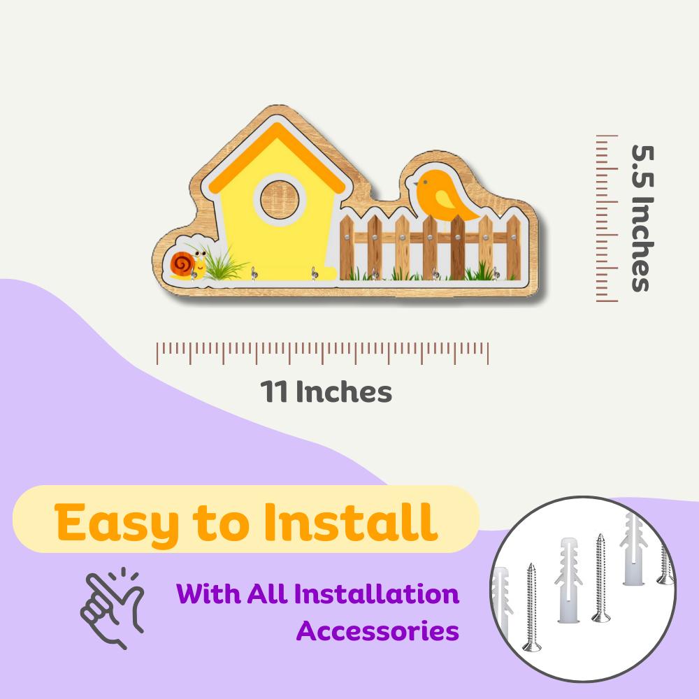 Craftpur Engineered Wood House Yellow Keyholder