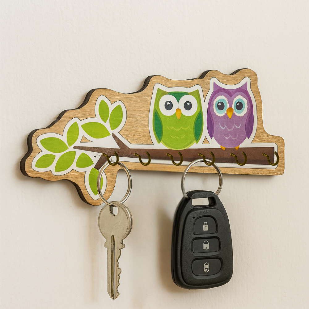 Craftpur Engineered Wood Owl Keyhoder