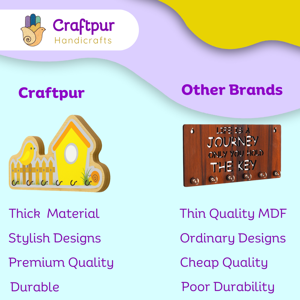 Craftpur Engineered Wood Owl Keyhoder