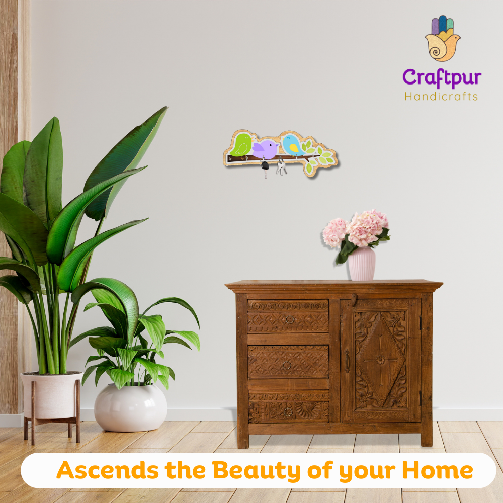 Craftpur Engineered Wood Bird Keyholder