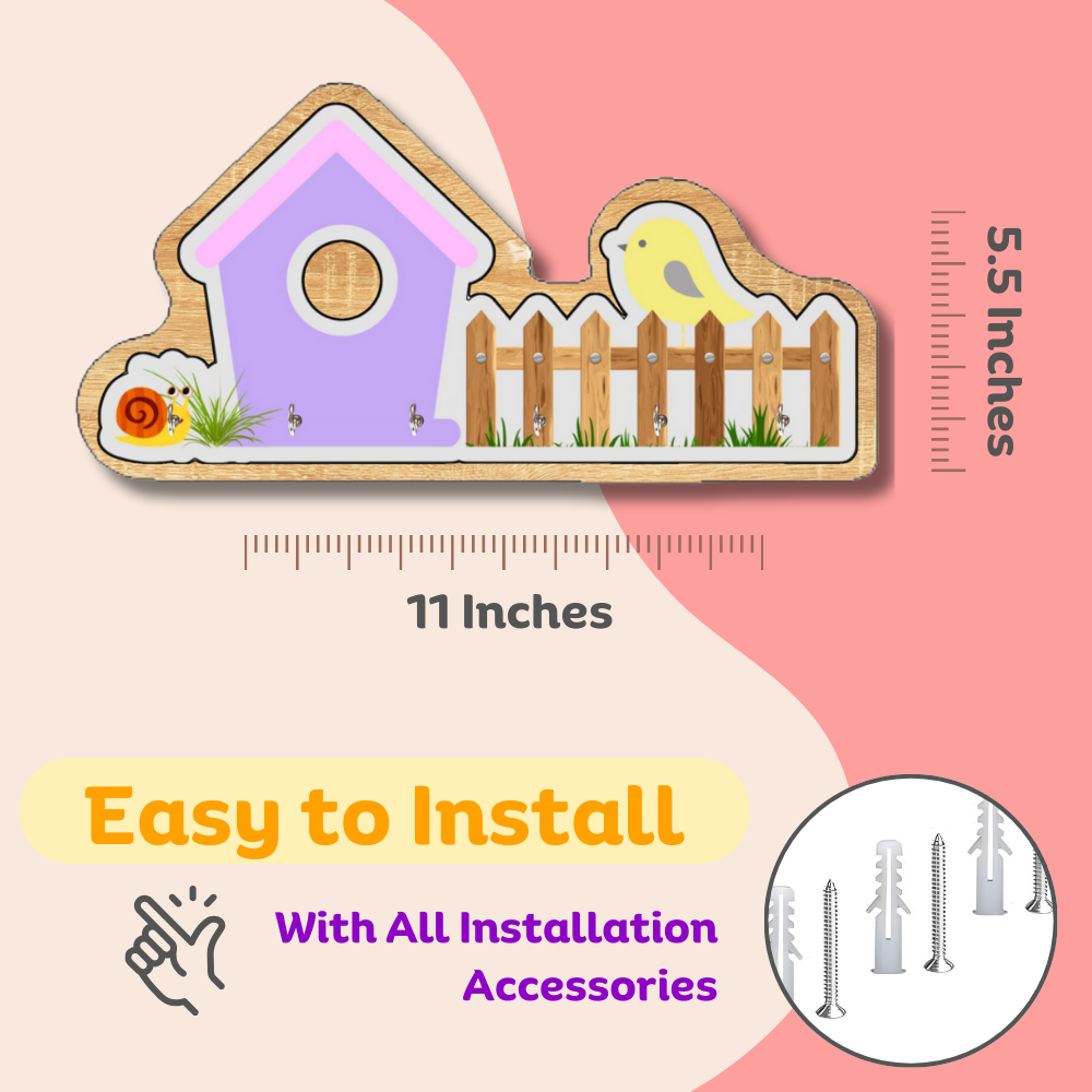 Craftpur Engineered Wood House Purple Keyholder