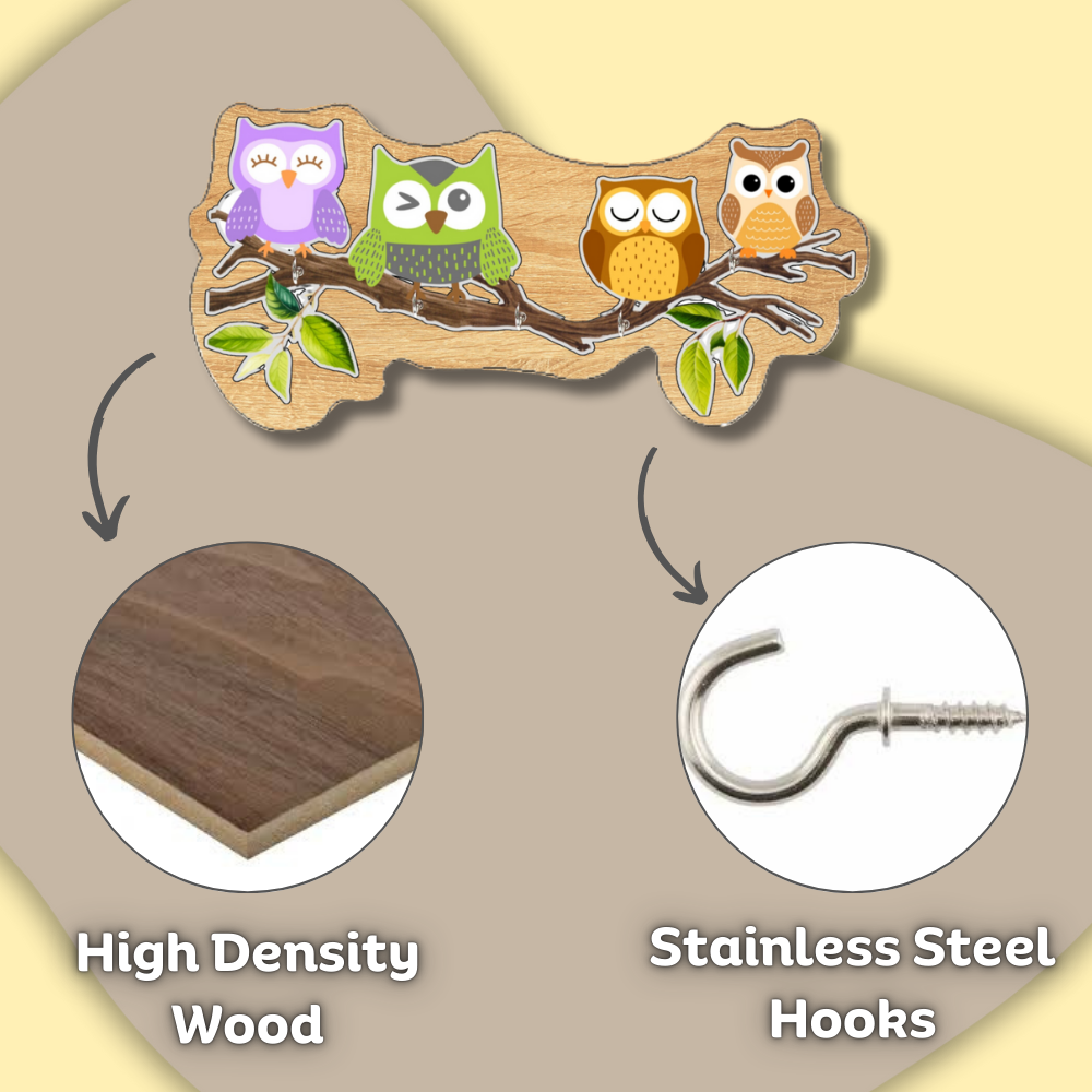 Craftpur Engineered Wood Owl Keyholder