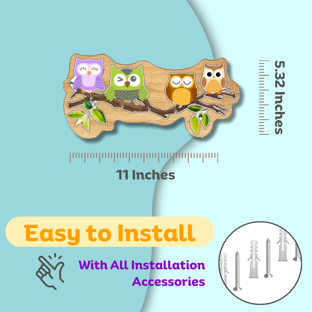 Craftpur Engineered Wood Owl Keyholder