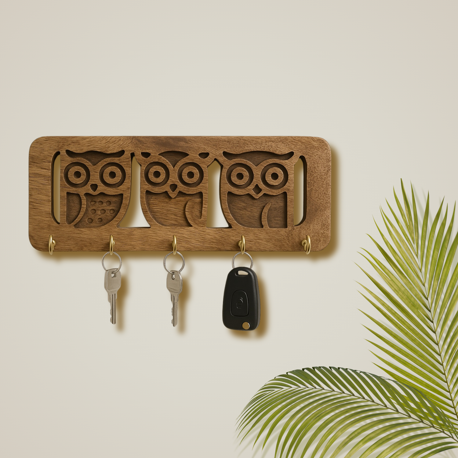 Craftpur Solid Wood Owl keyholder