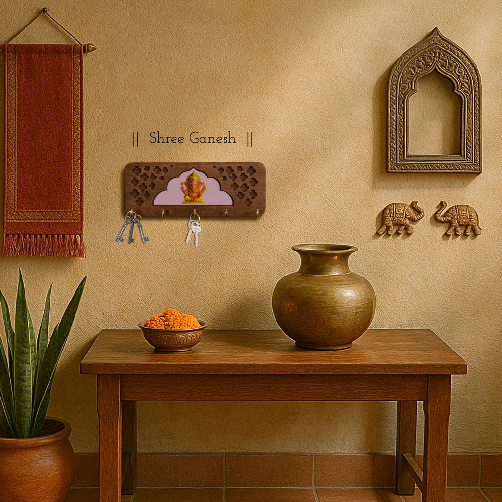 Craftpur Solid Wood Jharokha Ganesh ji Keyholder