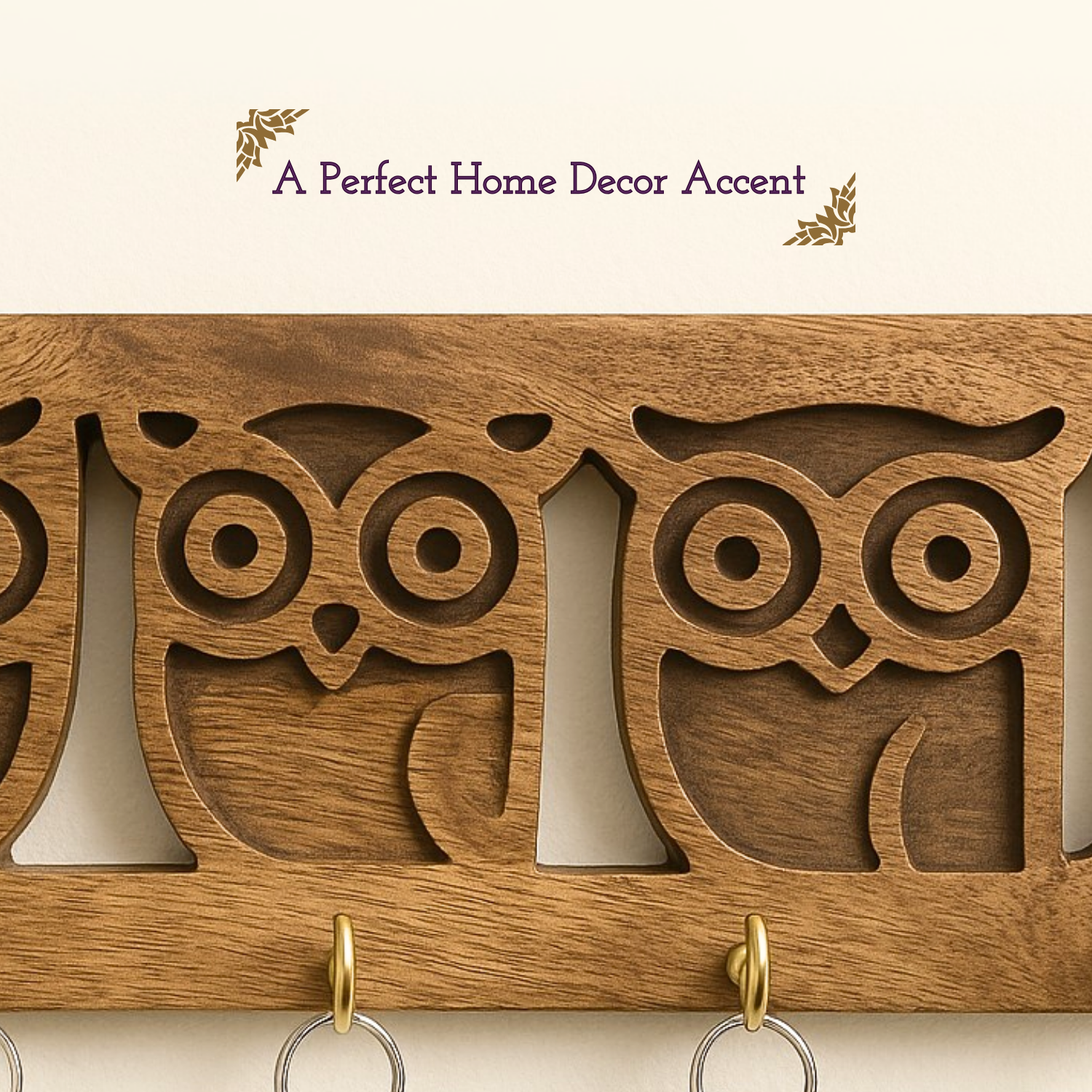 Craftpur Solid Wood Owl keyholder